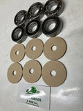 Grasshopper Mower Spindle Bearing & Fiber Washer SET G110082/G421200 (6 Each)