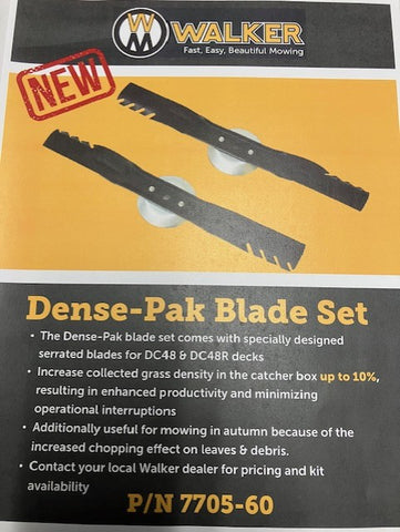 Walker Mower 48"Serrated Dense Pak Deck Blade SET 7705-60