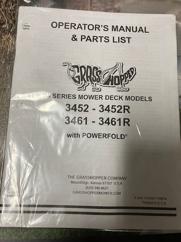 GRASSHOPPER 34 SERIES 3452 & 3461 #172416-170616