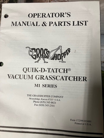 M1 GRASSHOPPERVACUUM GRASSCATCHER #172399-021001