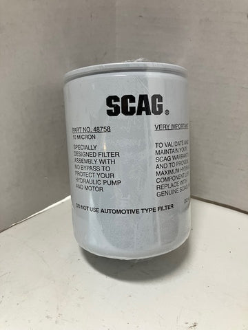 OEM Scag Filter 48758 Hydraulic Transmission Filter Fits Most Scag Zero Turns