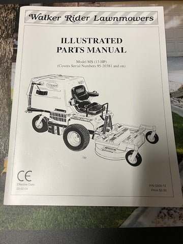 WALKER MOWER MS 13 HP MANUAL 5000-12