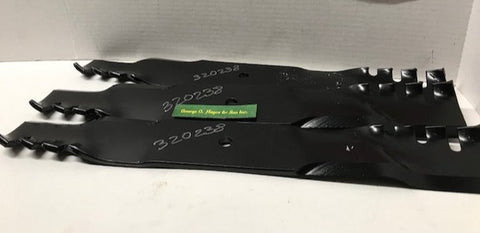 SET of 3 Grasshopper Mower 18" HD Shredder blade 320238HD