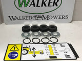 WALKER DECK BUSHING SET-5740-2 , F123 snap rings, shims, rubber washers & decal