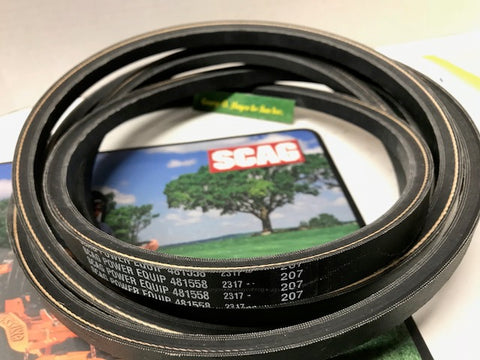 Scag Mower OEM Belt, Cutter Deck Drive #481558 (MADE WITH KEVLAR)